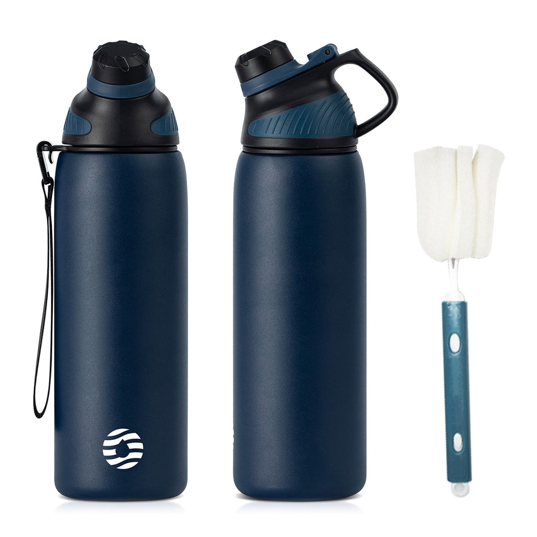 800ml Stainless Steel Insulated Thermo Water Bottle, Sports Vacuum Flask With Magnetic Lid
