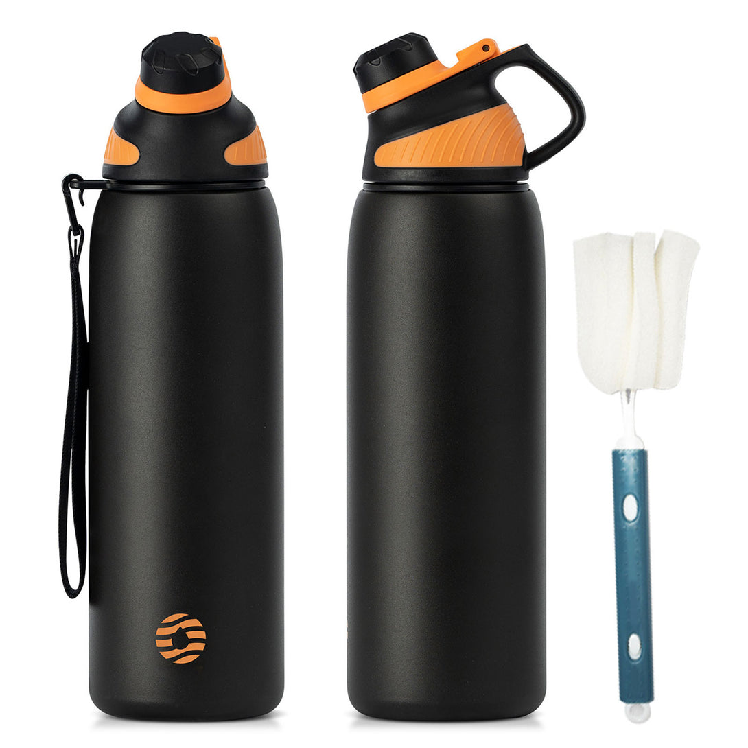 1000ml Stainless Steel Insulated Thermo Water Bottle, Vacuum Flask With Magnetic Lid