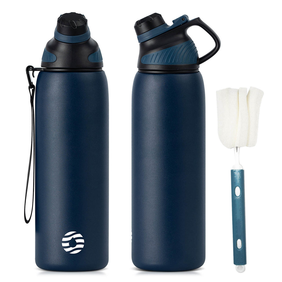 1000ml Stainless Steel Insulated Thermo Water Bottle, Vacuum Flask With Magnetic Lid